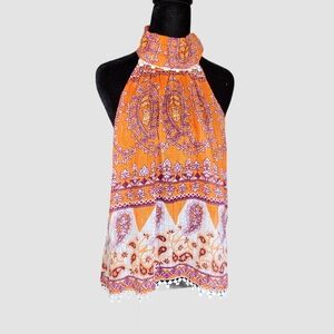 THML halter Turtle Neck Tie Back Blouse Size medium